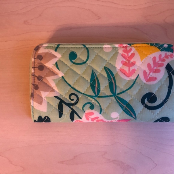 Sale! New Sharif Celadon Leather Embroidered Floral Bag & Vera Bradley Wallet - Picture 6 of 14